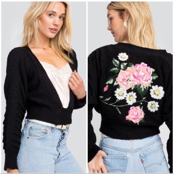 Wildfox Sweaters - Wildfox Secret Garden Sweater Open Front Black